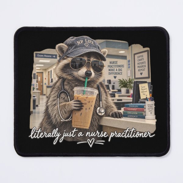 Item preview, Literally Just a Nurse Practitioner Funny Raccoon Coffee designed and sold by will freed18.