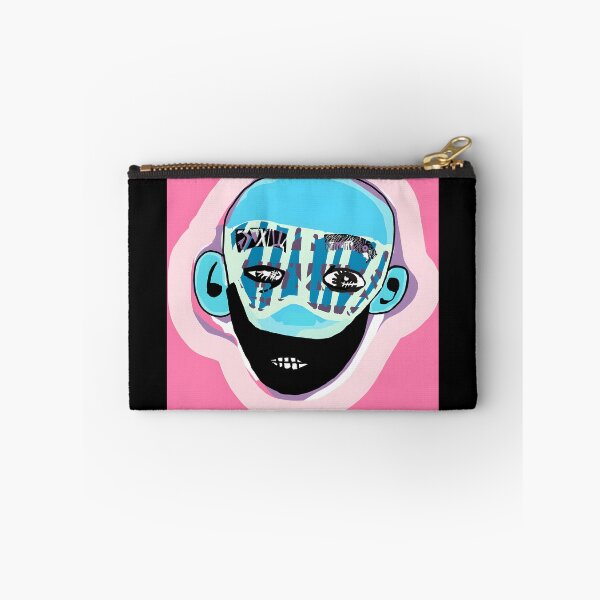 Item preview, Abstract Blue Face with Mask and Black Beard Illustration designed and sold by Fibi-studio.