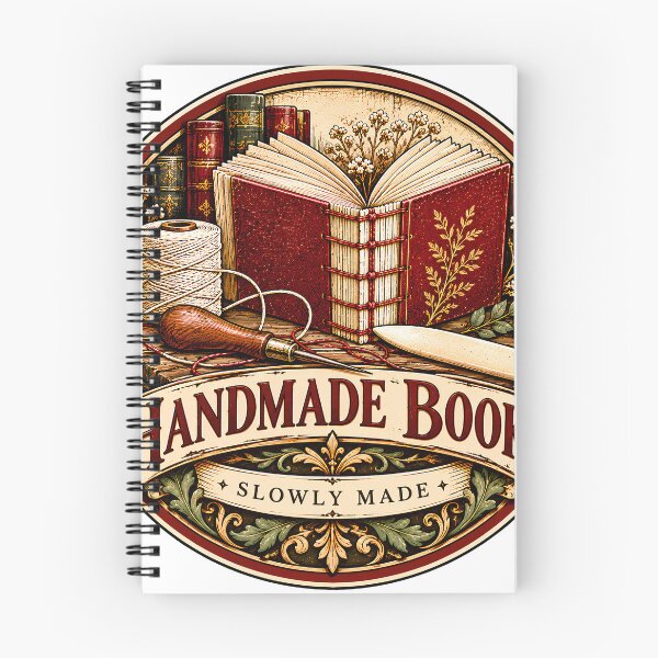 Item preview, Vintage Handmade Books Slowly Made Badge designed and sold by MysticCanvasAi.
