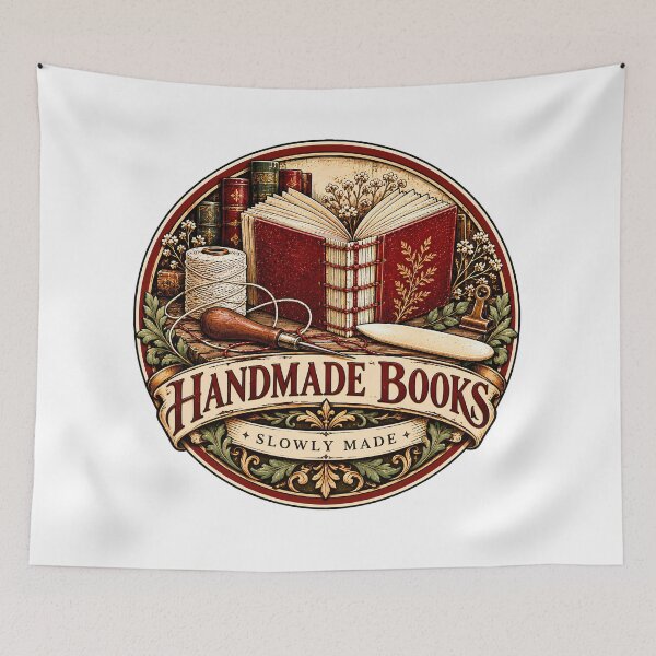 Item preview, Vintage Handmade Books Slowly Made Badge designed and sold by MysticCanvasAi.
