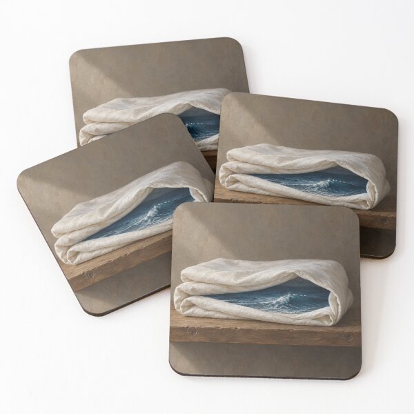 Item preview, The Folded Tide – Surreal Ocean Painting, Indigo Blue Wave Wall Art designed and sold by Form & Favour.