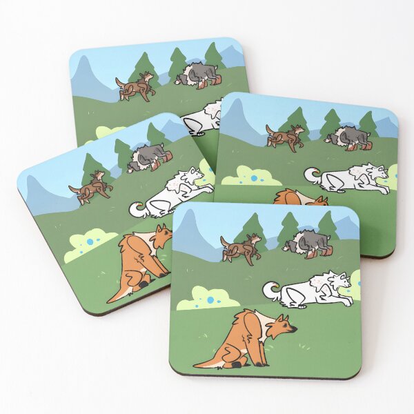 Item preview, Cartoon Dogs Playing in Outdoor Landscape designed and sold by Fibi-studio.