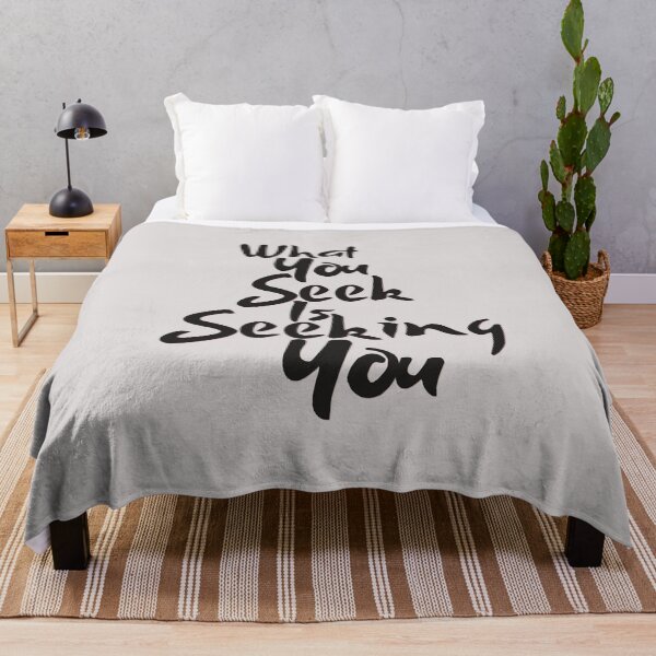 Item preview, What You Seek Is Seeking You Motivational Brush Lettering Quote Black & White Typography designed and sold by HYPNK.