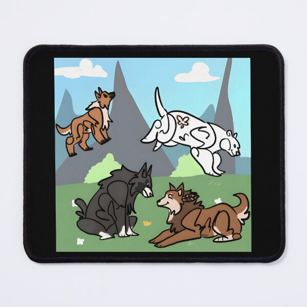Item preview, Stylized Canine Friends Playing Outdoors Illustration designed and sold by Fibi-studio.