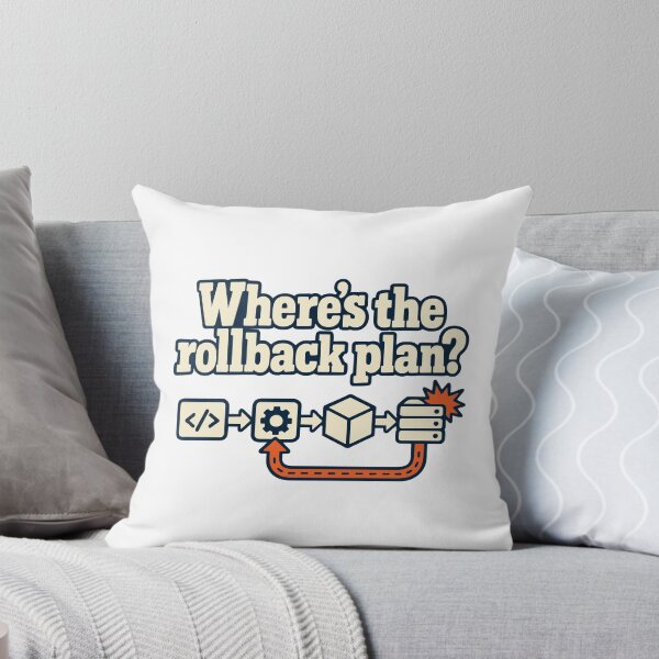Item preview, Where's the Rollback Plan? CI/CD DevOps Humor designed and sold by ThreadQuirk.