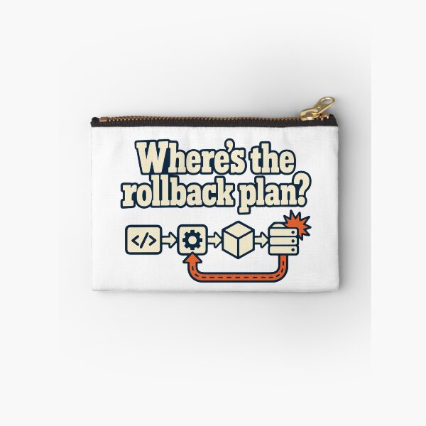 Artikelvorschau, Wo ist der Rollback-Plan? CI/CD DevOps-Humor entworfen und verkauft von ThreadQuirk.