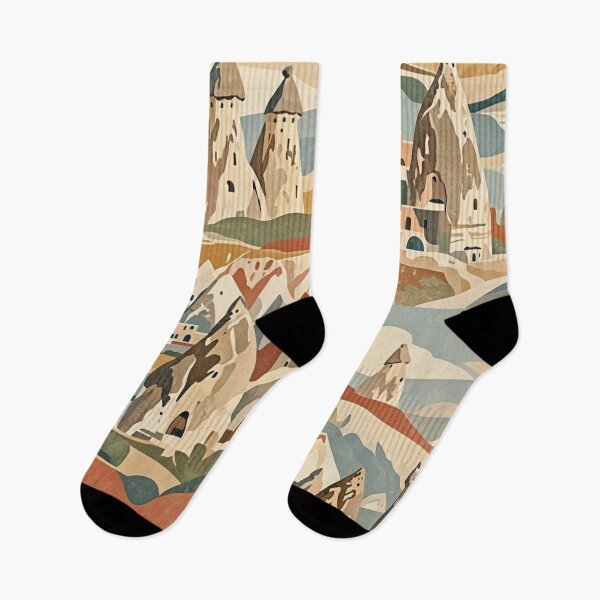 Item preview, Cappadocia Fairy Chimneys Vintage Travel Art | Turkey Landscape designed and sold by Dogandesighn.