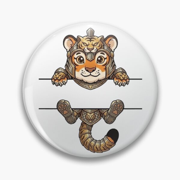 Item preview, Cute Tiger Warrior Peeking - Tiger Armor Cub designed and sold by PetalsPaws.
