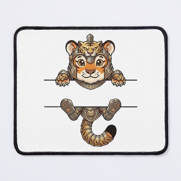 Item preview, Cute Tiger Warrior Peeking - Tiger Armor Cub designed and sold by PetalsPaws.