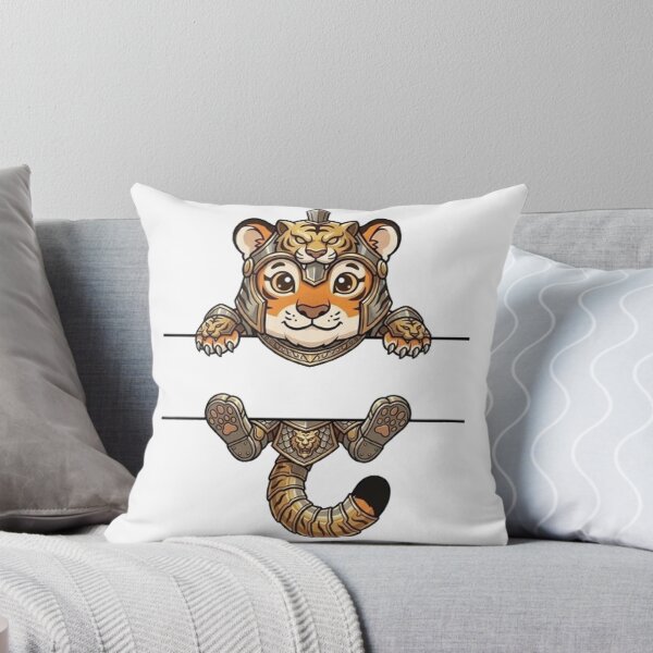Item preview, Cute Tiger Warrior Peeking - Tiger Armor Cub designed and sold by PetalsPaws.