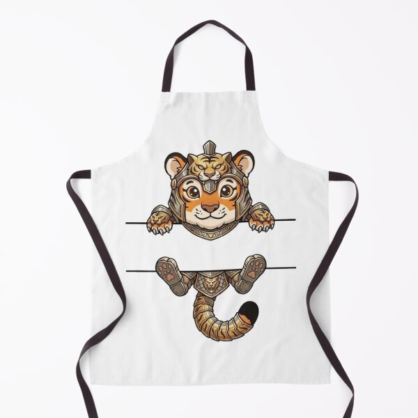 Item preview, Cute Tiger Warrior Peeking - Tiger Armor Cub designed and sold by PetalsPaws.