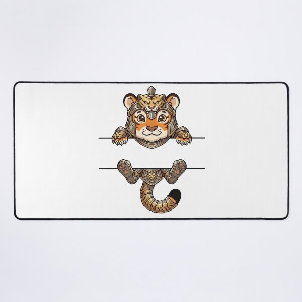 Item preview, Cute Tiger Warrior Peeking - Tiger Armor Cub designed and sold by PetalsPaws.