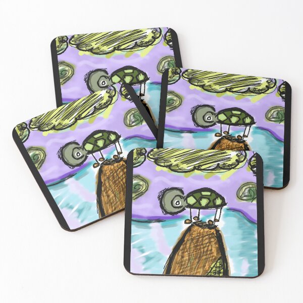 Item preview, Surreal Turtle Robot on Path Abstract Illustration designed and sold by Fibi-studio.