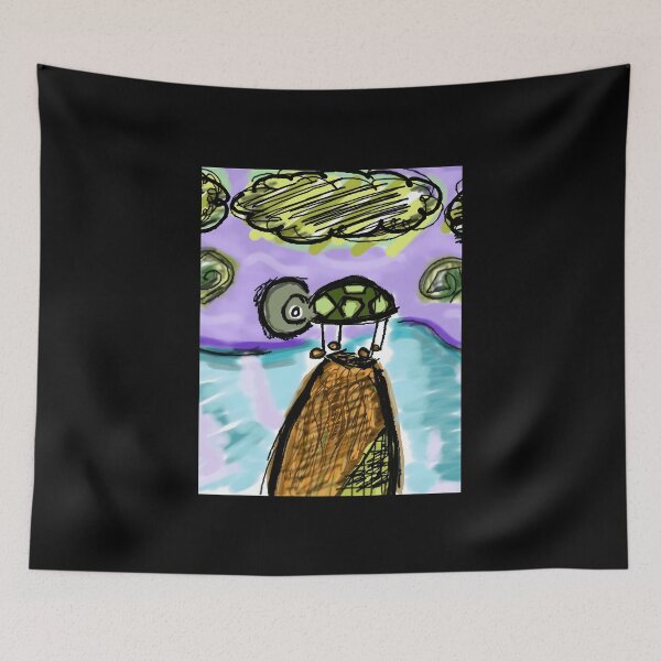 Item preview, Surreal Turtle Robot on Path Abstract Illustration designed and sold by Fibi-studio.