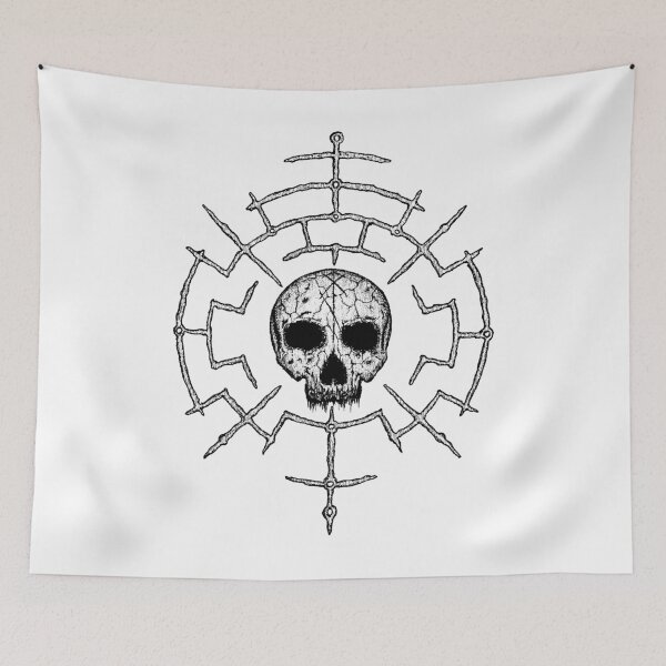 Item preview, Gandr Rune Wheel – High-Contrast Occult Skull Art designed and sold by surmind.