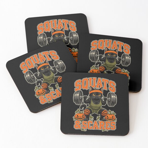 Item preview, Squats And Scares Black Cat Halloween Gym designed and sold by TeNovaStudio.
