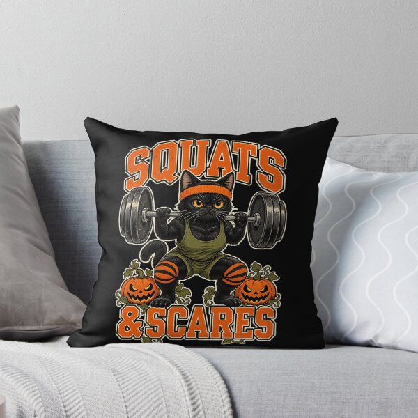 Item preview, Squats And Scares Black Cat Halloween Gym designed and sold by TeNovaStudio.
