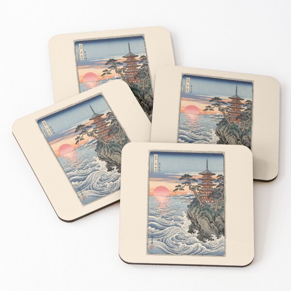 Item preview, Red Pagoda on a Cliff Ukiyo-e Illustration designed and sold by Museum Of Non-Existing Art.
