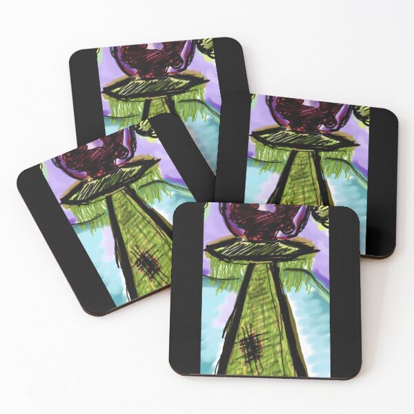 Item preview, Abstract Surreal Green Tower with Floating Heart designed and sold by Fibi-studio.