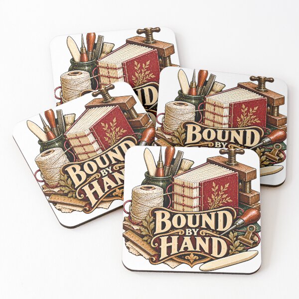 Item preview, Vintage Bound by Hand Bookbinding Illustration designed and sold by MysticCanvasAi.
