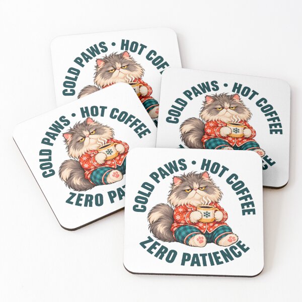 Item preview, cold paws hot coffee zero patience cat lover funny designed and sold by Sofia Rose Design ⭐️⭐️⭐️⭐️⭐️.