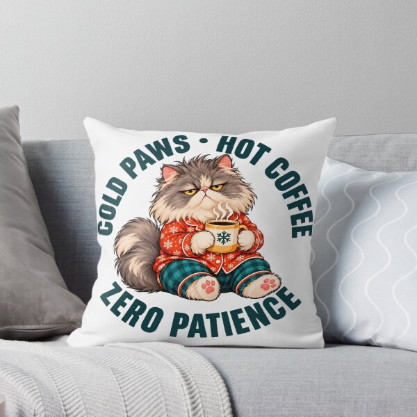 Item preview, cold paws hot coffee zero patience cat lover funny designed and sold by Sofia Rose Design ⭐️⭐️⭐️⭐️⭐️.