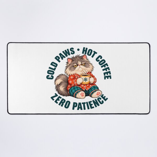 Item preview, cold paws hot coffee zero patience cat lover funny designed and sold by Sofia Rose Design ⭐️⭐️⭐️⭐️⭐️.
