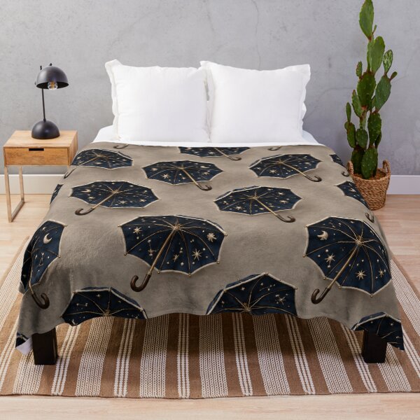 Item preview, Celestial Umbrellas with Moons and Stars – Midnight Sky Pattern designed and sold by Kaleidoscope Print.