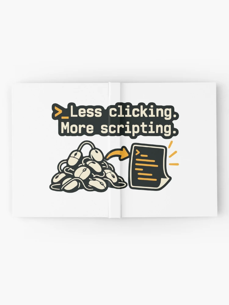 Thumbnail 2 of 3, Journal, Less Clicking More Scripting Shell Automation Graphic designed and sold by ThreadQuirk.