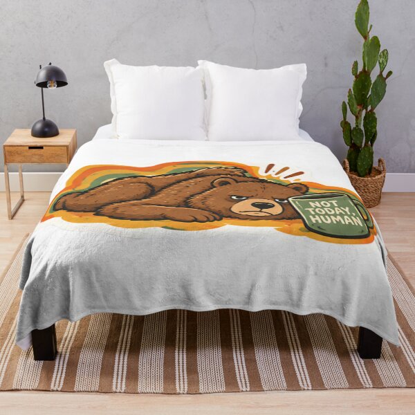 Item preview, Not Today Human Funny Grumpy Bear with Coffee Mug designed and sold by bymtsef.