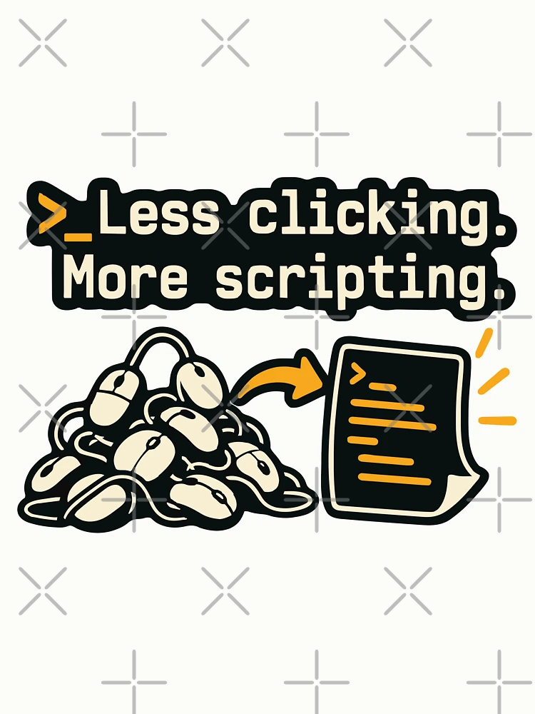 Thumbnail 6 of 6, Pullover Sweatshirt, Less Clicking More Scripting Shell Automation Graphic designed and sold by ThreadQuirk.