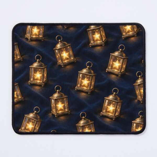 Item preview, Glowing Star Lanterns on Midnight Velvet – Magical Celestial Pattern designed and sold by Kaleidoscope Print.