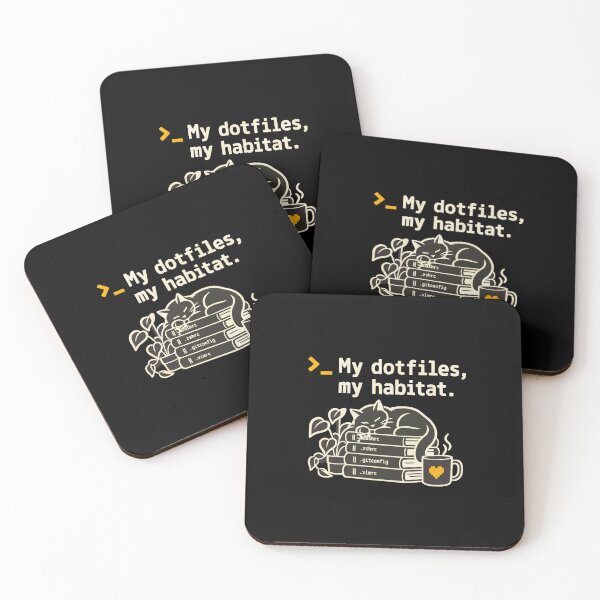 Item preview, My Dotfiles, My Habitat – Cozy Developer Cat Design designed and sold by ThreadQuirk.
