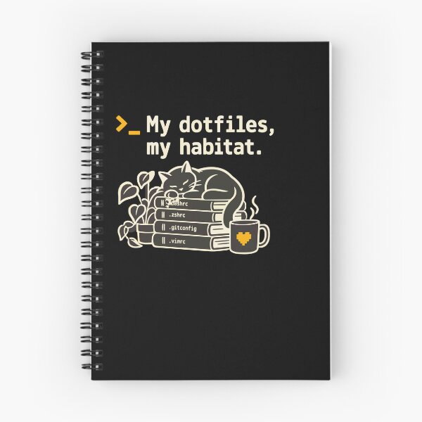 Item preview, My Dotfiles, My Habitat – Cozy Developer Cat Design designed and sold by ThreadQuirk.