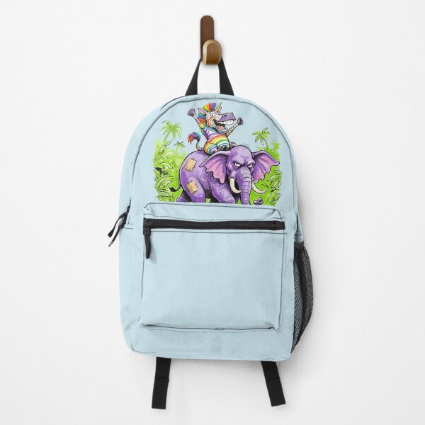 Item preview, Happy Rainbow Zebra Unicorn Riding Tattered Old Purple Elephant designed and sold by vivendulies.