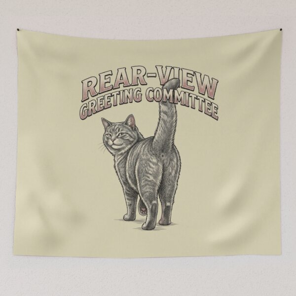 Item preview, Rear View Greeting Committee Funny Gross Cat Grey Cat Humor designed and sold by FurRealStudioCo.