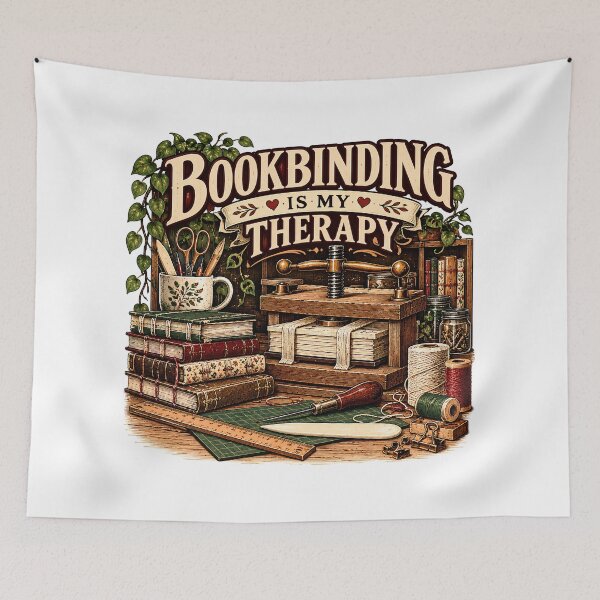 Item preview, Bookbinding Is My Therapy Vintage Craft designed and sold by MysticCanvasAi.