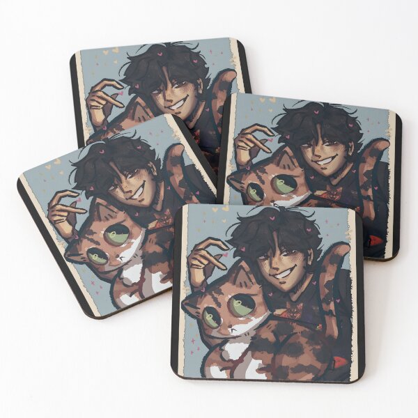 Item preview, Smiling Person with Large Brown Cat Cute Cartoon Illustration designed and sold by Fibi-studio.
