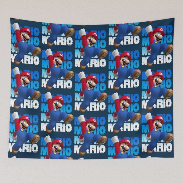 Item preview, Jumping Plumber Hero Blue Overalls designed and sold by PigmentPrint.