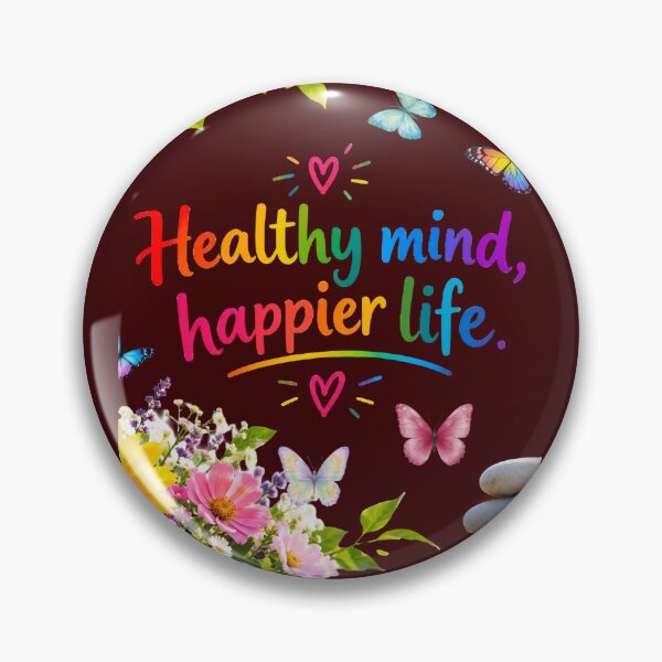 Item preview, Healthy Mind, Happier Life Mind & wellness quote designed and sold by Brewgoodness.