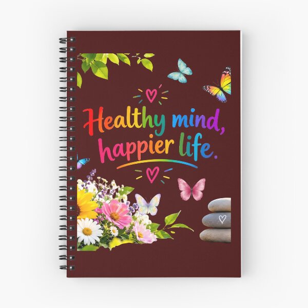 Item preview, Healthy Mind, Happier Life Mind & wellness quote designed and sold by Brewgoodness.