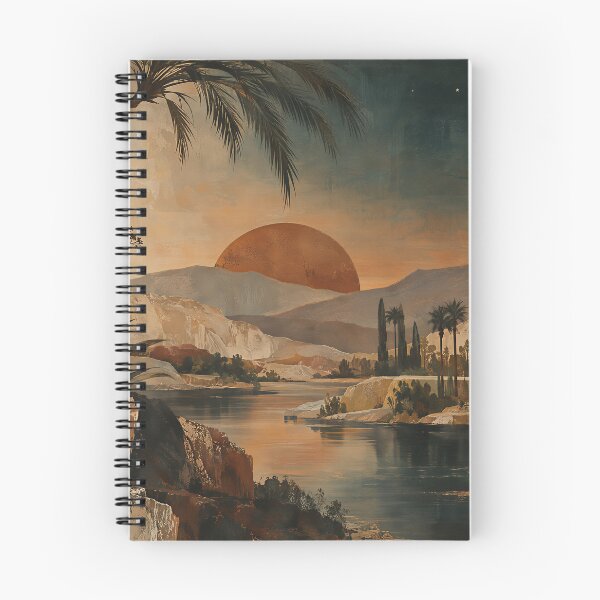 Item preview, Desert Oasis At Twilight: Sun & Crescent Moon Landscape designed and sold by Discount code.