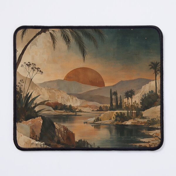 Item preview, Desert Oasis At Twilight: Sun & Crescent Moon Landscape designed and sold by Discount code.