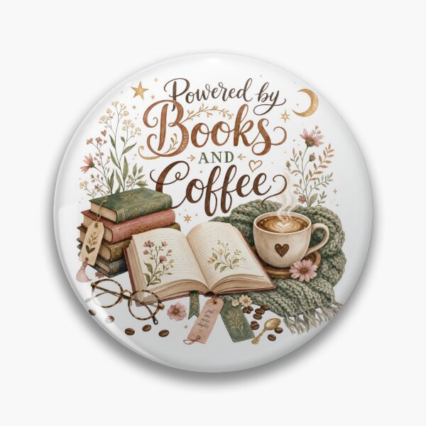 Item preview, Books and Coffee designed and sold by Whimsy Petal and Co..