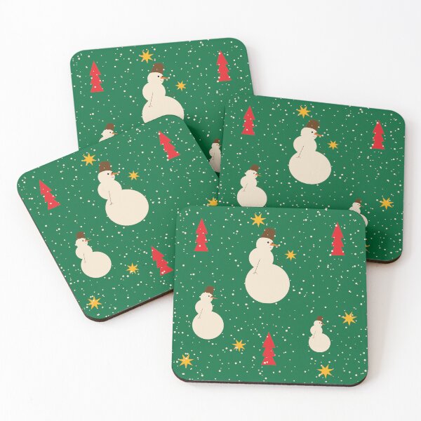 Item preview, Green Christmas Snowman Pattern designed and sold by photossmirnov.
