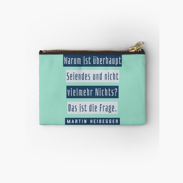 Item preview, Martin Heidegger quote: Warum ist überhaupt Seiendes und nicht vielmehr Nichts? Das ist die Frage. designed and sold by artbleed.