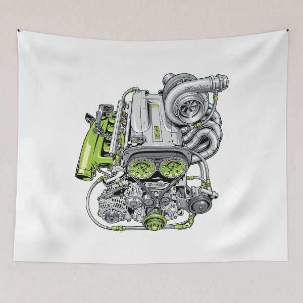 Item preview, Nissan RB26DETT Engine JDM Turbo Skyline GTR Art designed and sold by PrintsGate.