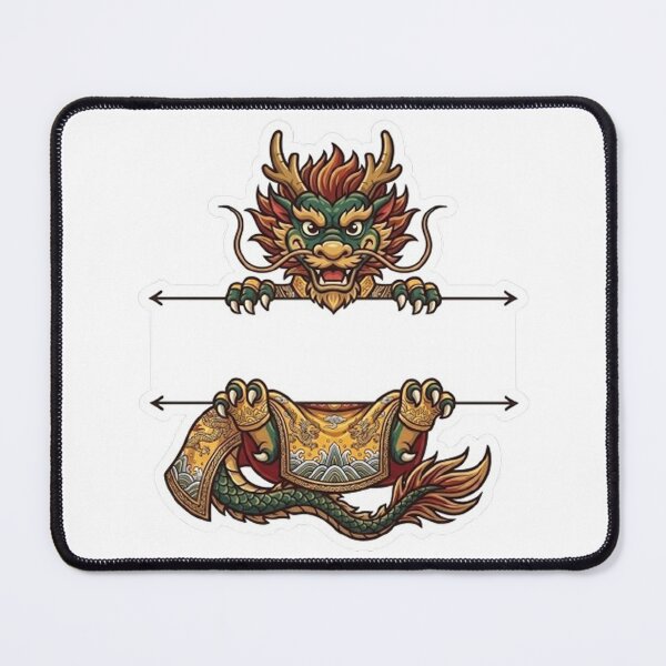 Item preview, Majestic Chinese Imperial Dragon Peeking - Mythical Dragon Monogram designed and sold by PetalsPaws.