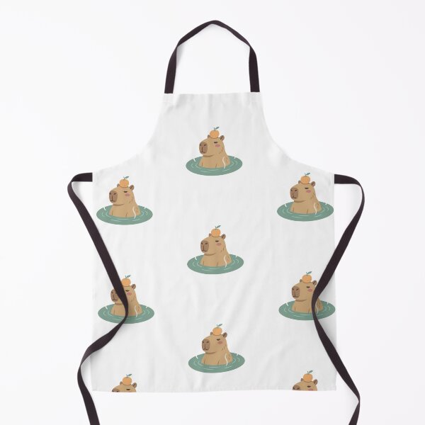 Item preview, Chill Capybara Soaking in Hot Spring with Yuzu on Head Bold Flat Vector Cute Relaxing Illustration designed and sold by OnPointOutfits.