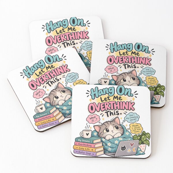 Item preview, Overthinking Cat Introvert Humor – Funny Cozy Design designed and sold by Yassin  KM.